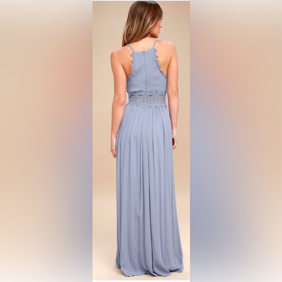 Lulus This is Love Slate Blue Lace Maxi
Dress - Picture 8 of 9
